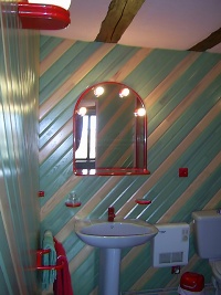 salle de bain chambre verte